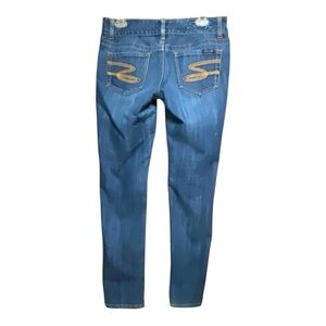 Seven 7 Blue Skinny Jeans Stretchy Denim 28